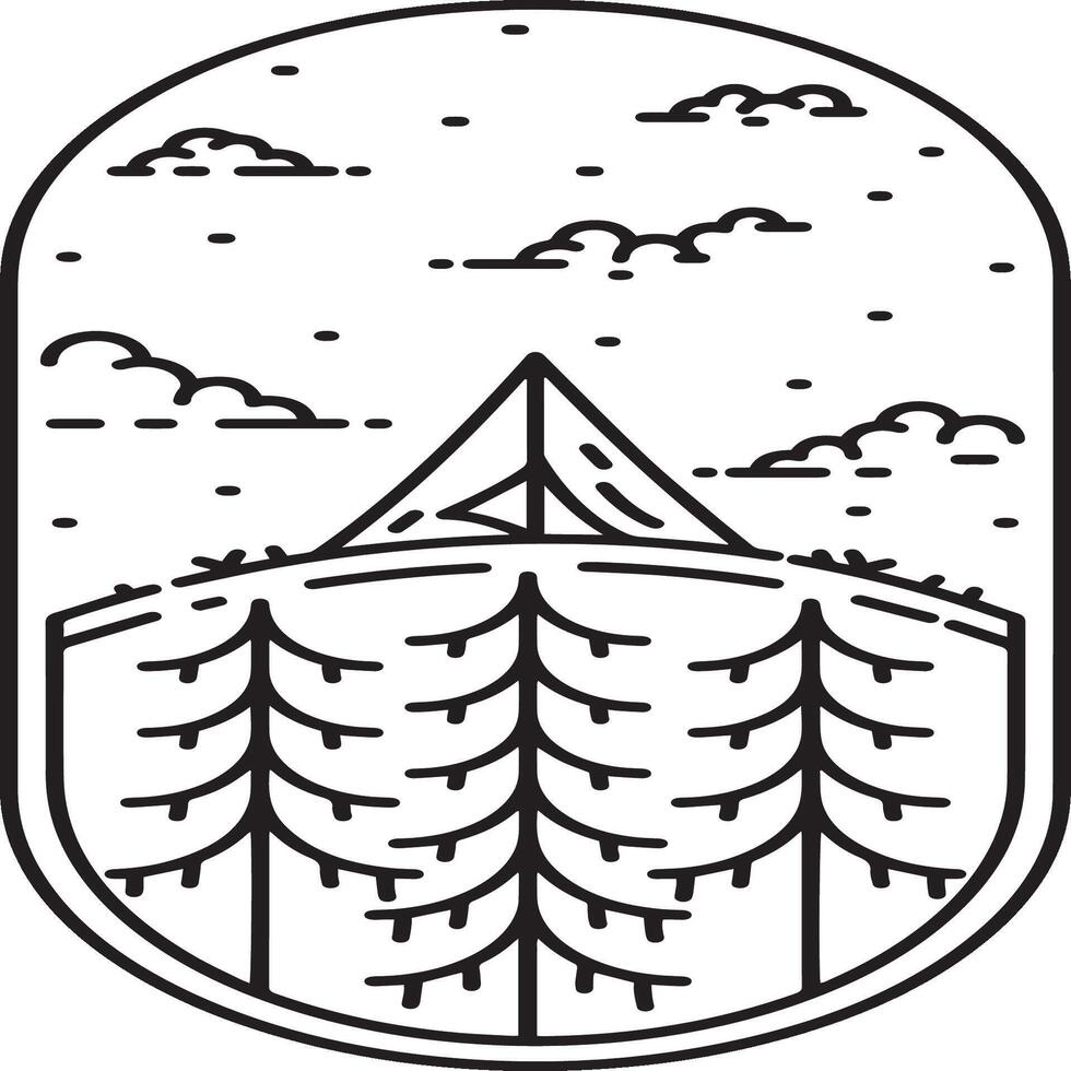 camping and adventure travel with monoline art vector