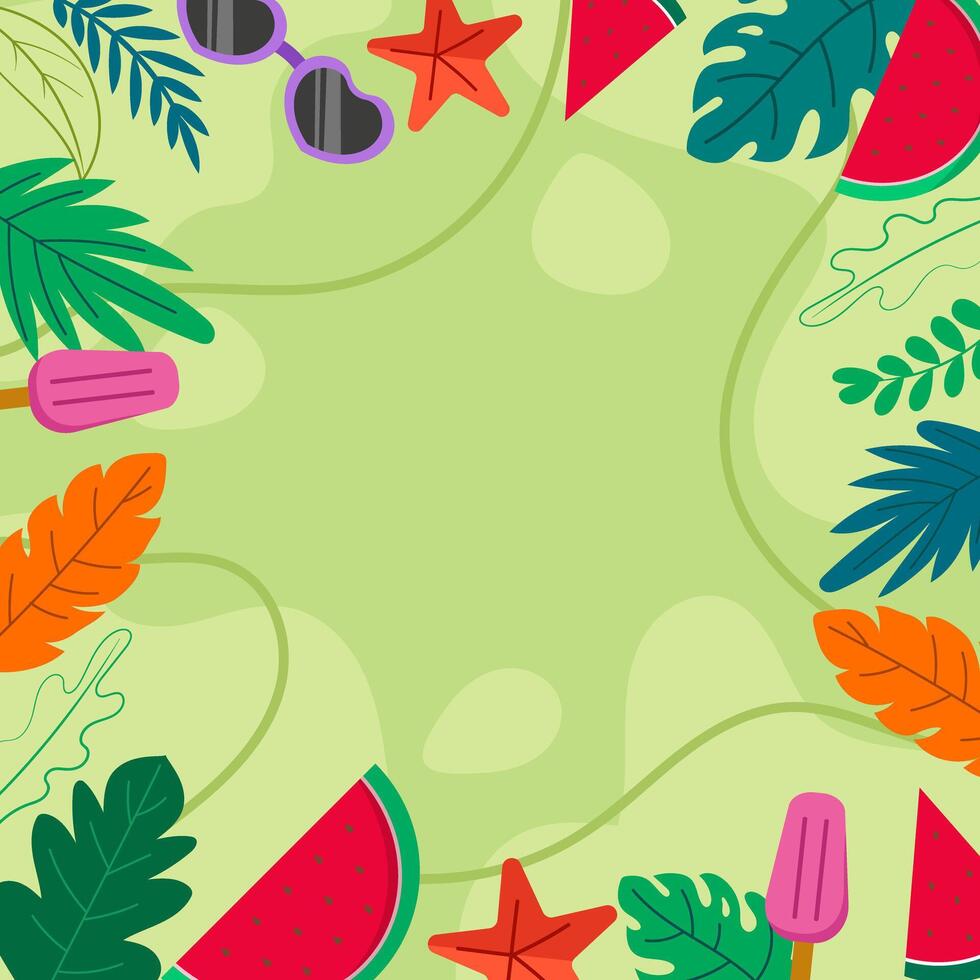 Hello Summer Background with Floral vector