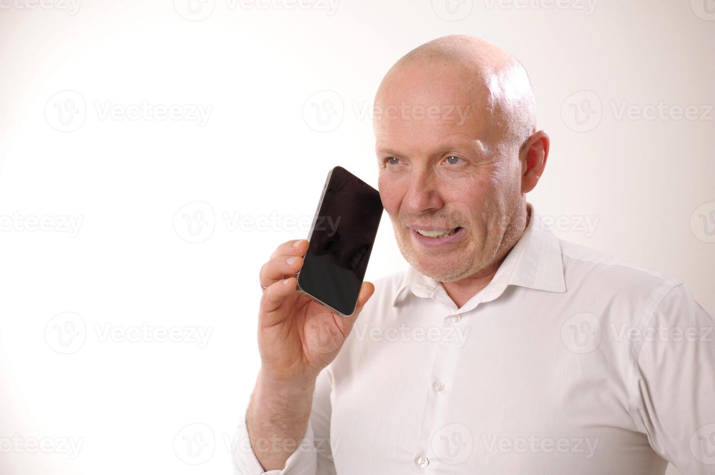 Business man, phone call and outdoor in the city with 5g network, communication and service while talking to an investor contact or client entrepreneur on smartphone for urban networking photo