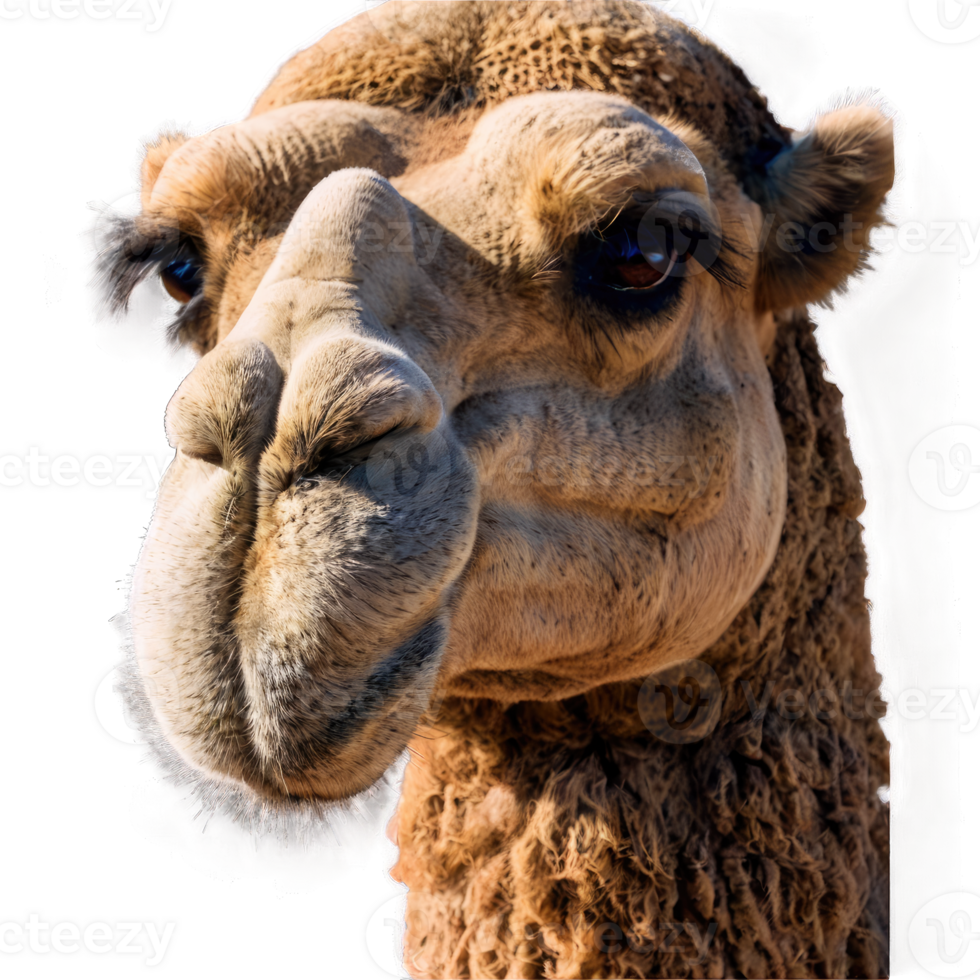The camel looking at the camera headshot png