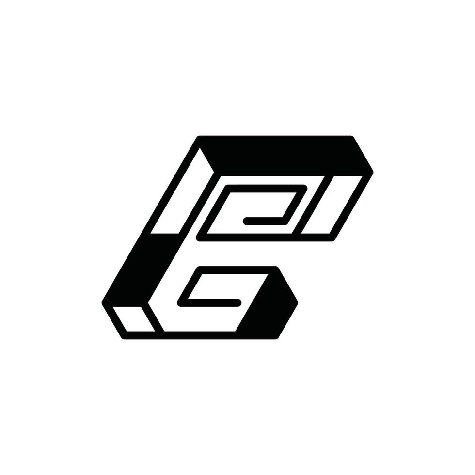 Monogram PG Geometric modern letter, logo design template, suitable for your company vector