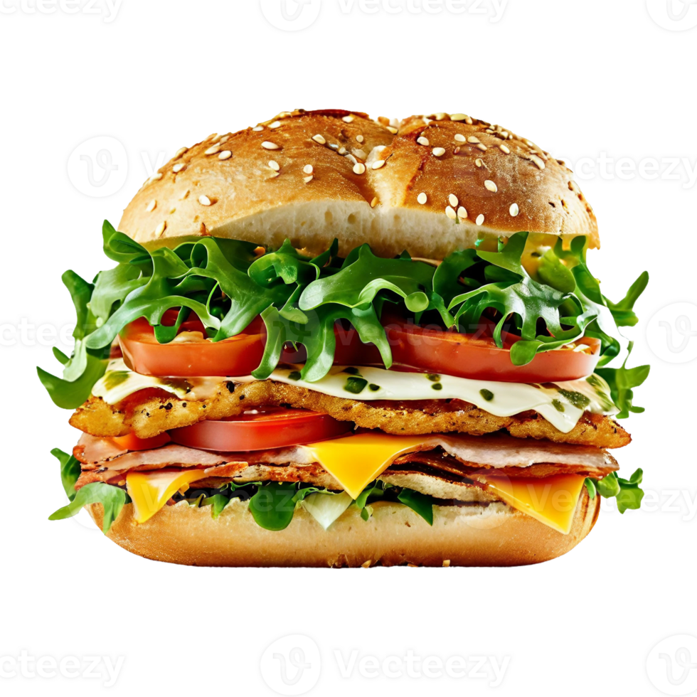 Baguette sandwiches with salami, turkey breast, cheese, lettuce, tomatoes, onion png