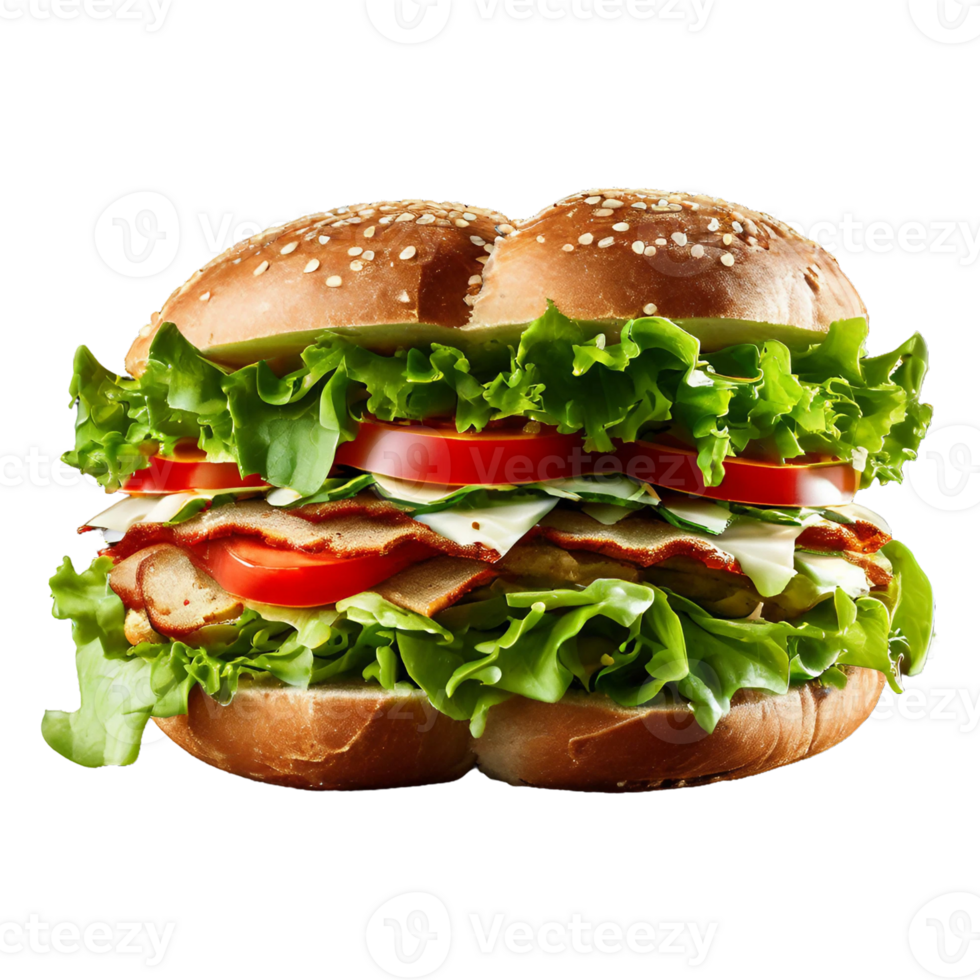 Baguette sandwiches with salami, turkey breast, cheese, lettuce, tomatoes, onion png