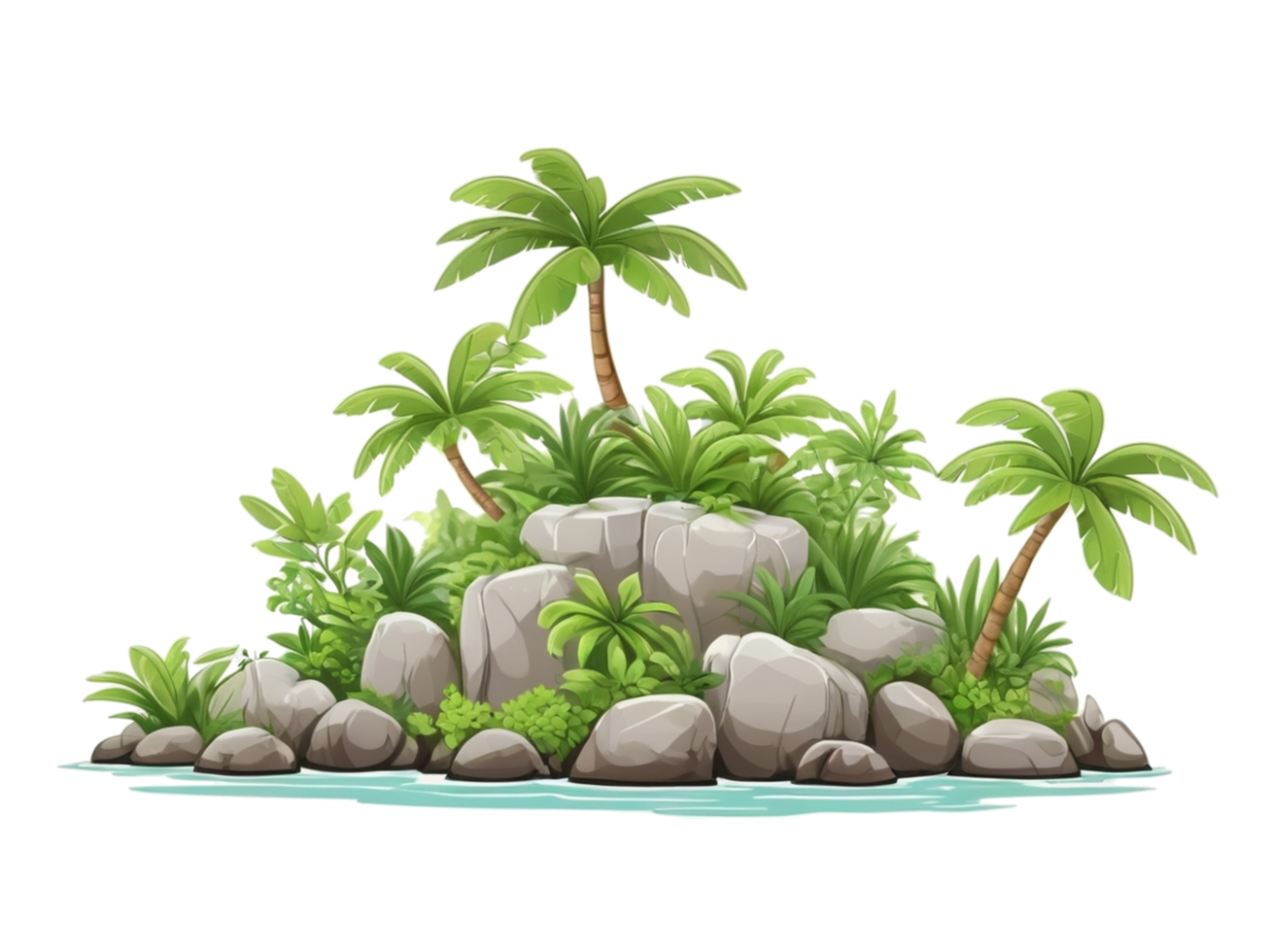 tropical island clipart. cartoon island transparent background png