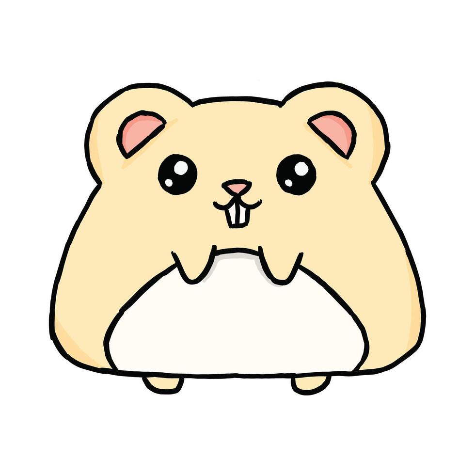 cute hamster cartoon character illustration vector