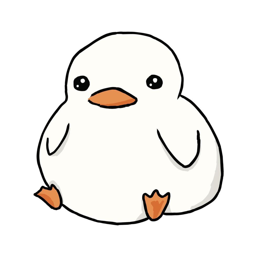 cute little penguin character illustration vector