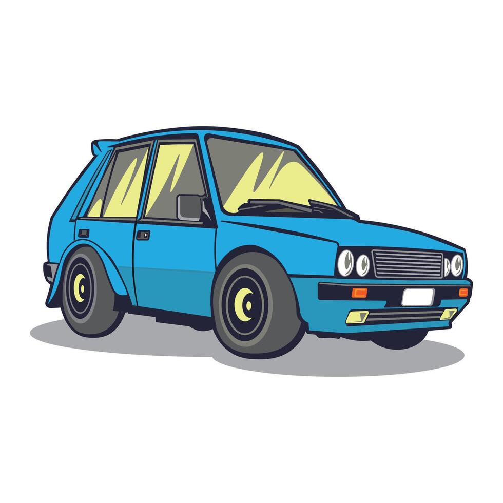 Car cartoon illustration flat design style vector