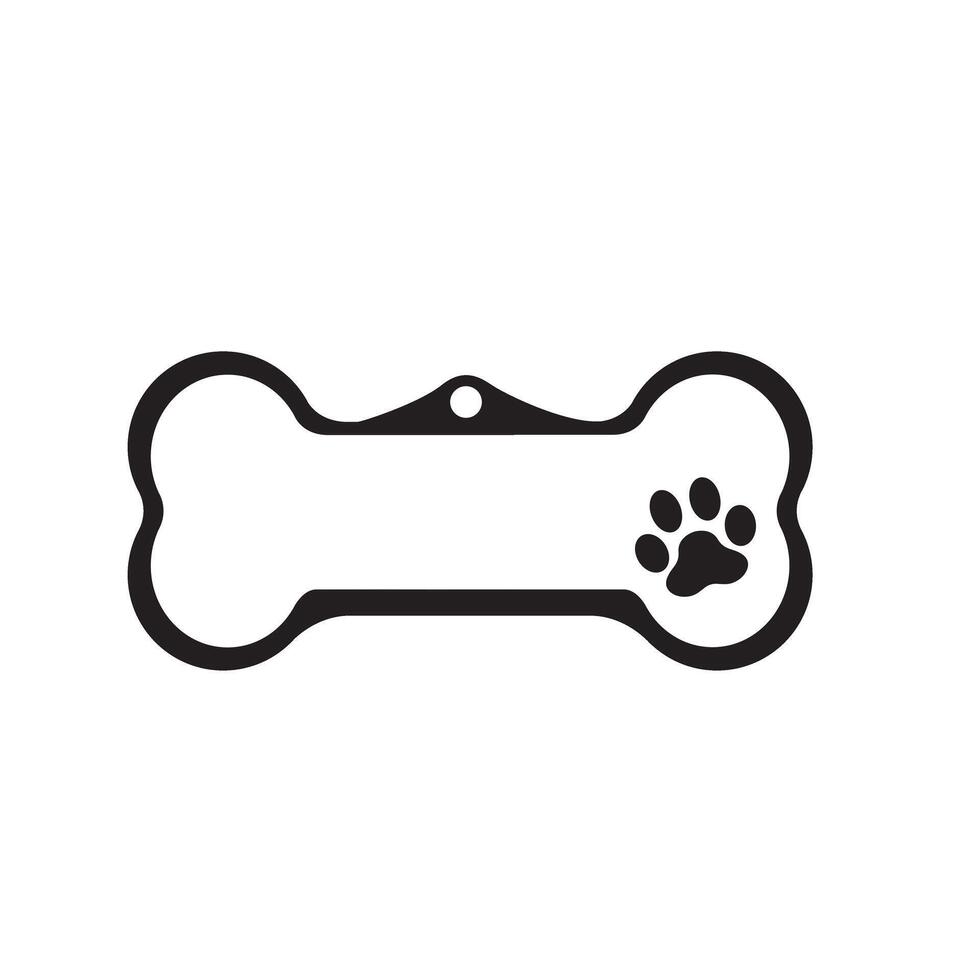 Dog tag template. silhouette dog tag for neckline. vector