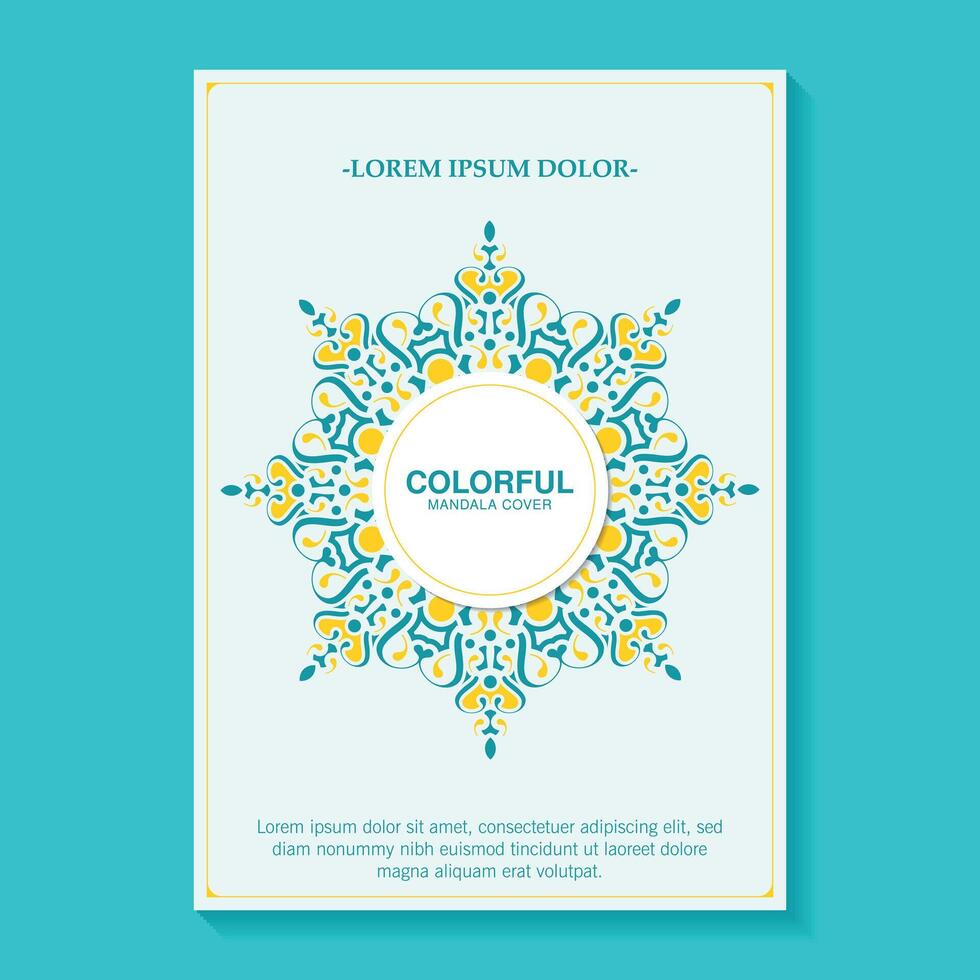 colorful mandala cover design template vector