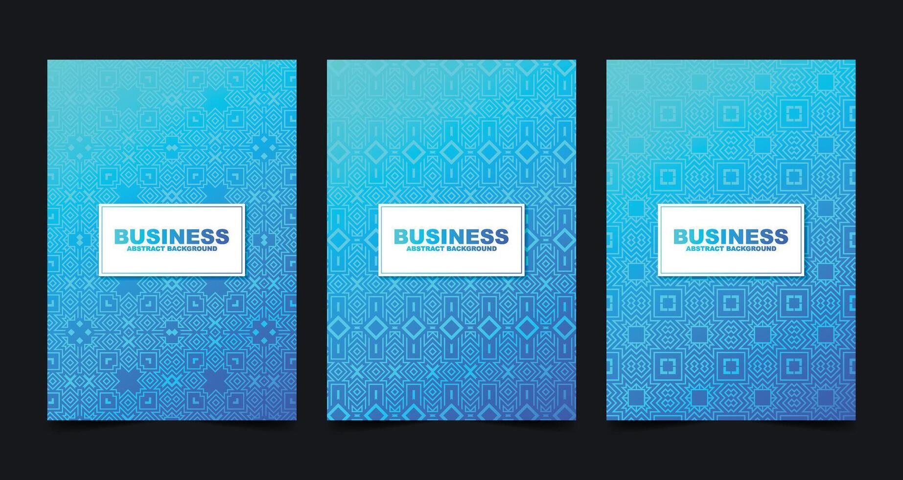 blue geometric pattern cover set vector