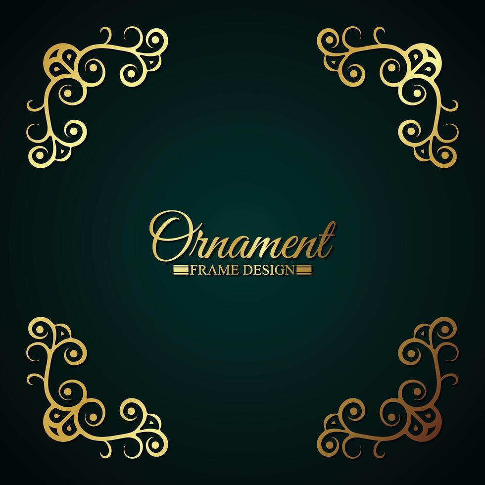 Elegant gold decorative frame design background vector