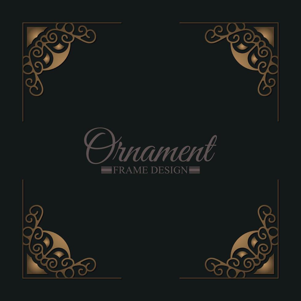 Elegant gold decorative frame design background vector