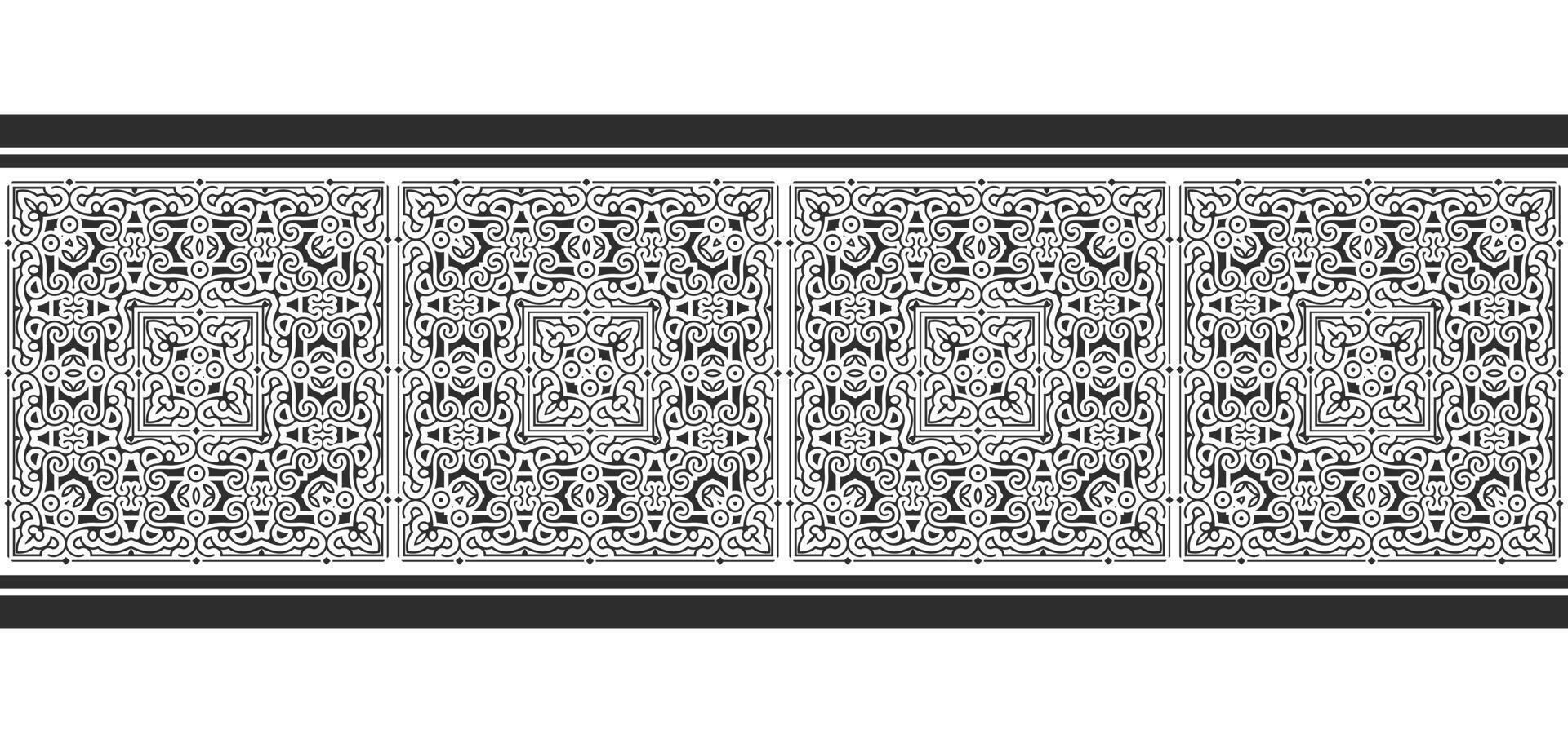 ornament style ethnic seamless borders vector