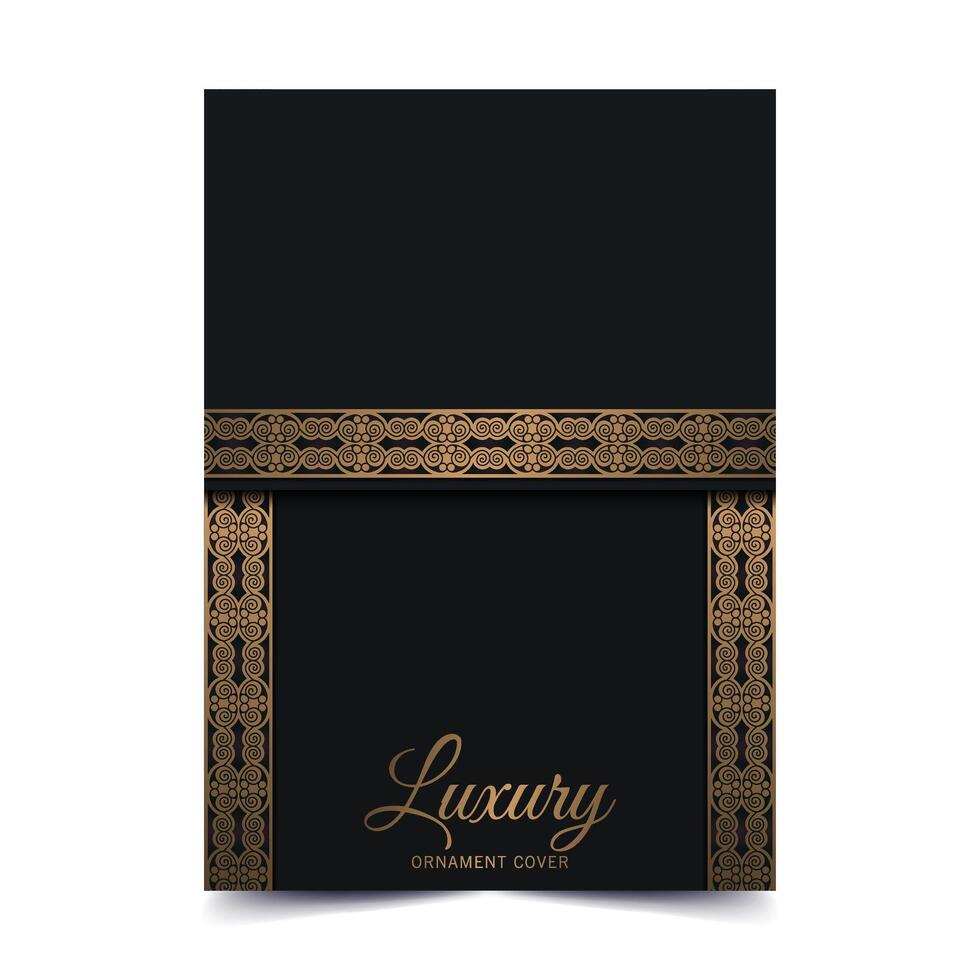 cover of elegant pattern motif in gold color vector