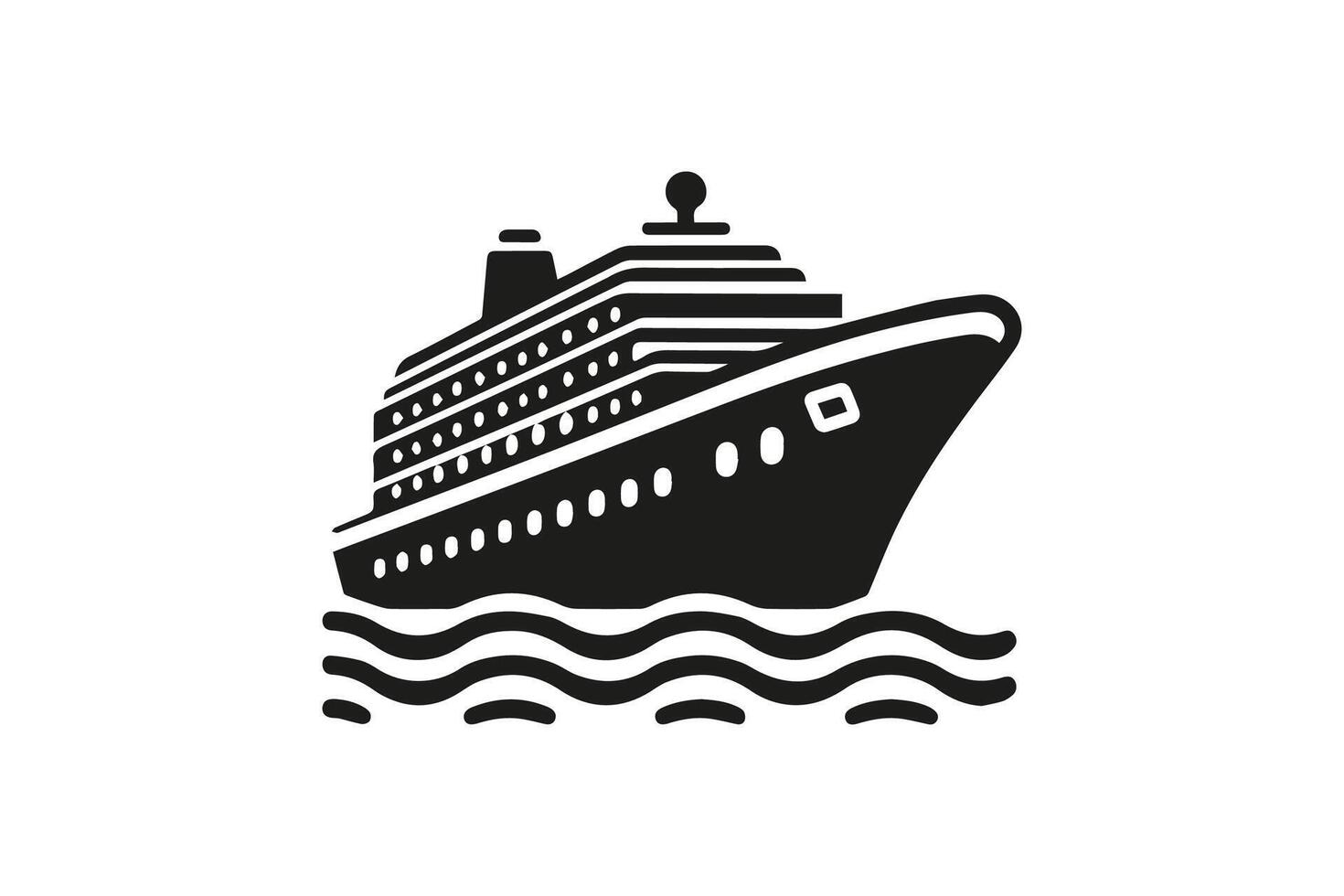 Ship silhouette shape vector