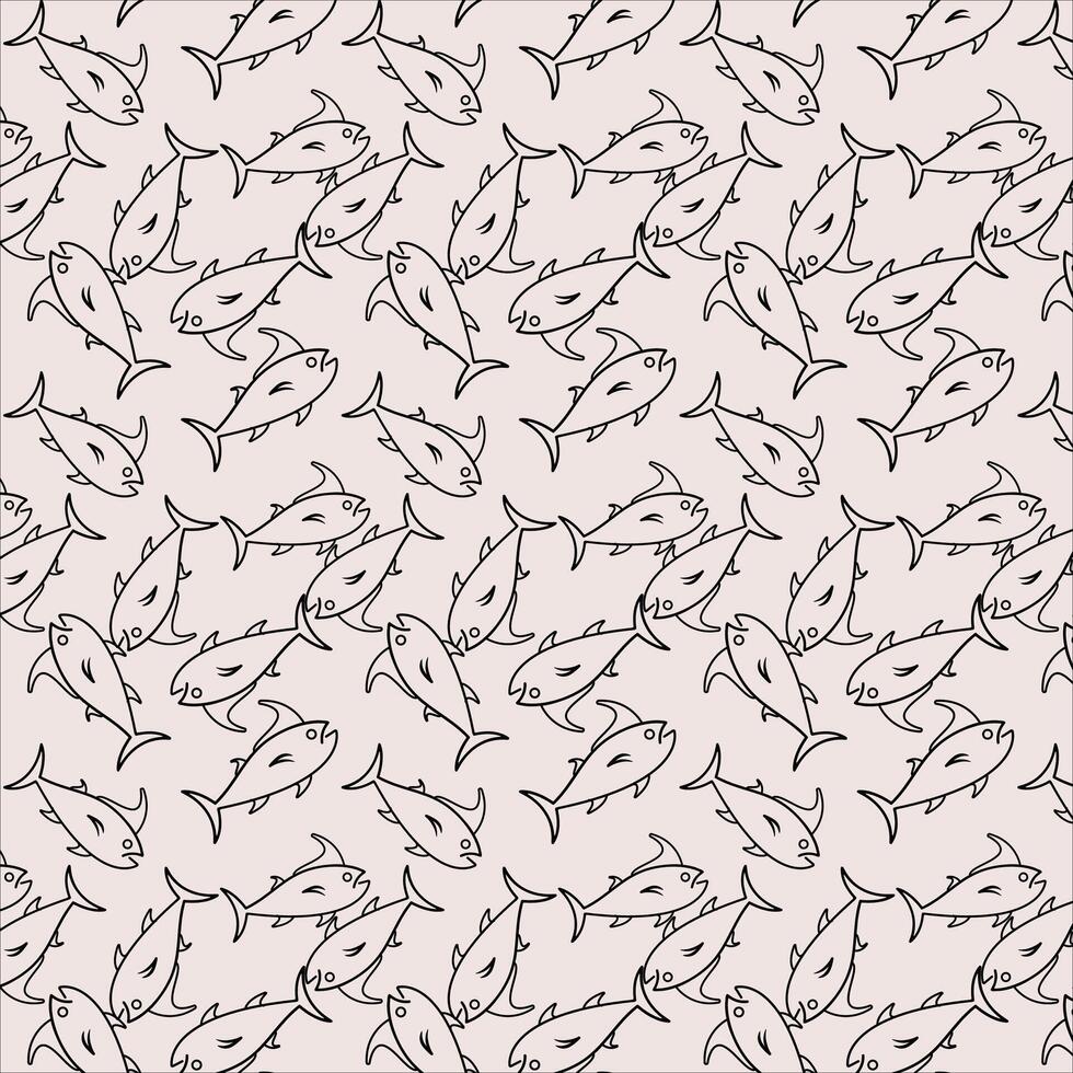background pattern with tuna fish vector