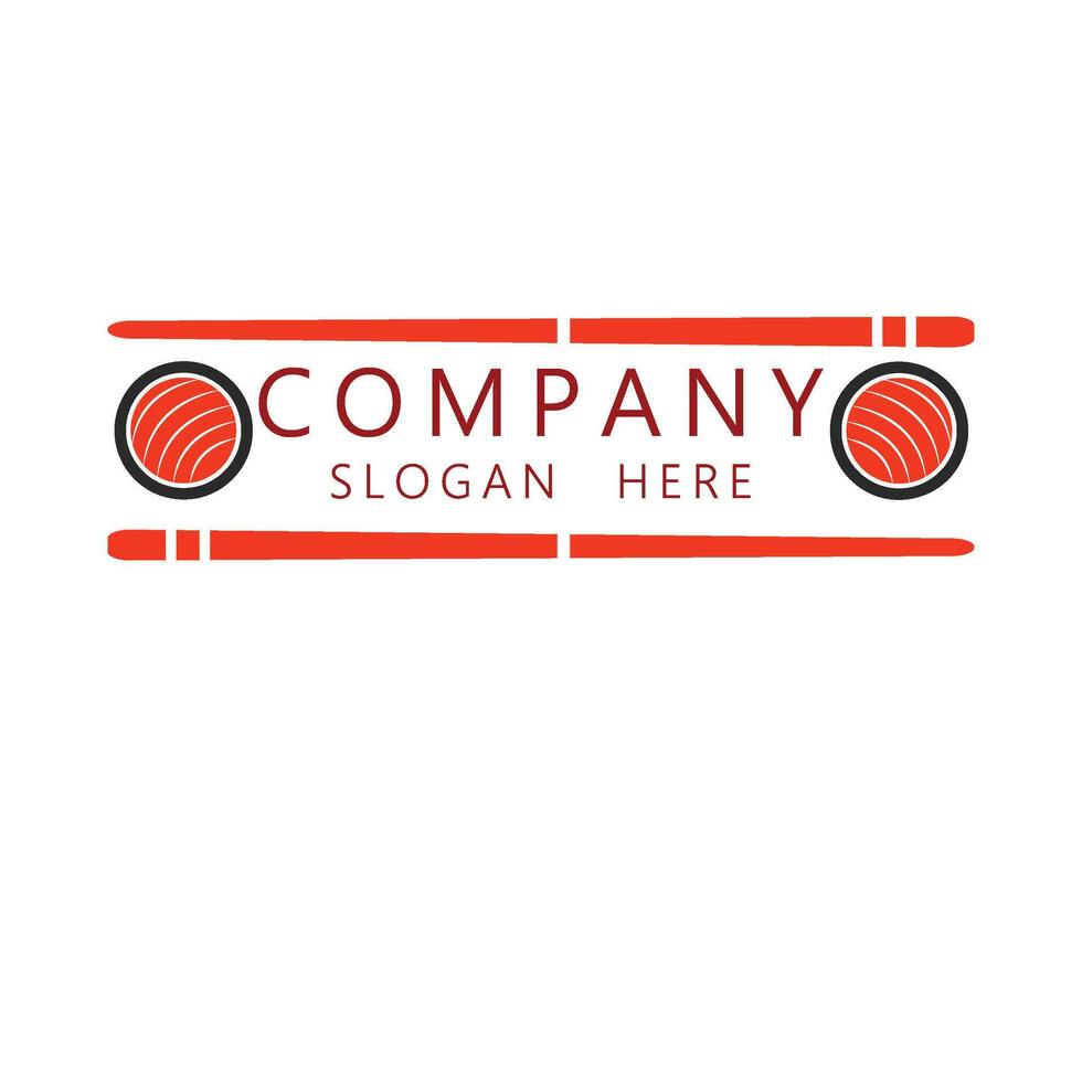 Sushi with chopstick logo design. Asian Food Restaurant Icon. A template icon for Japanese food illustration design vector
