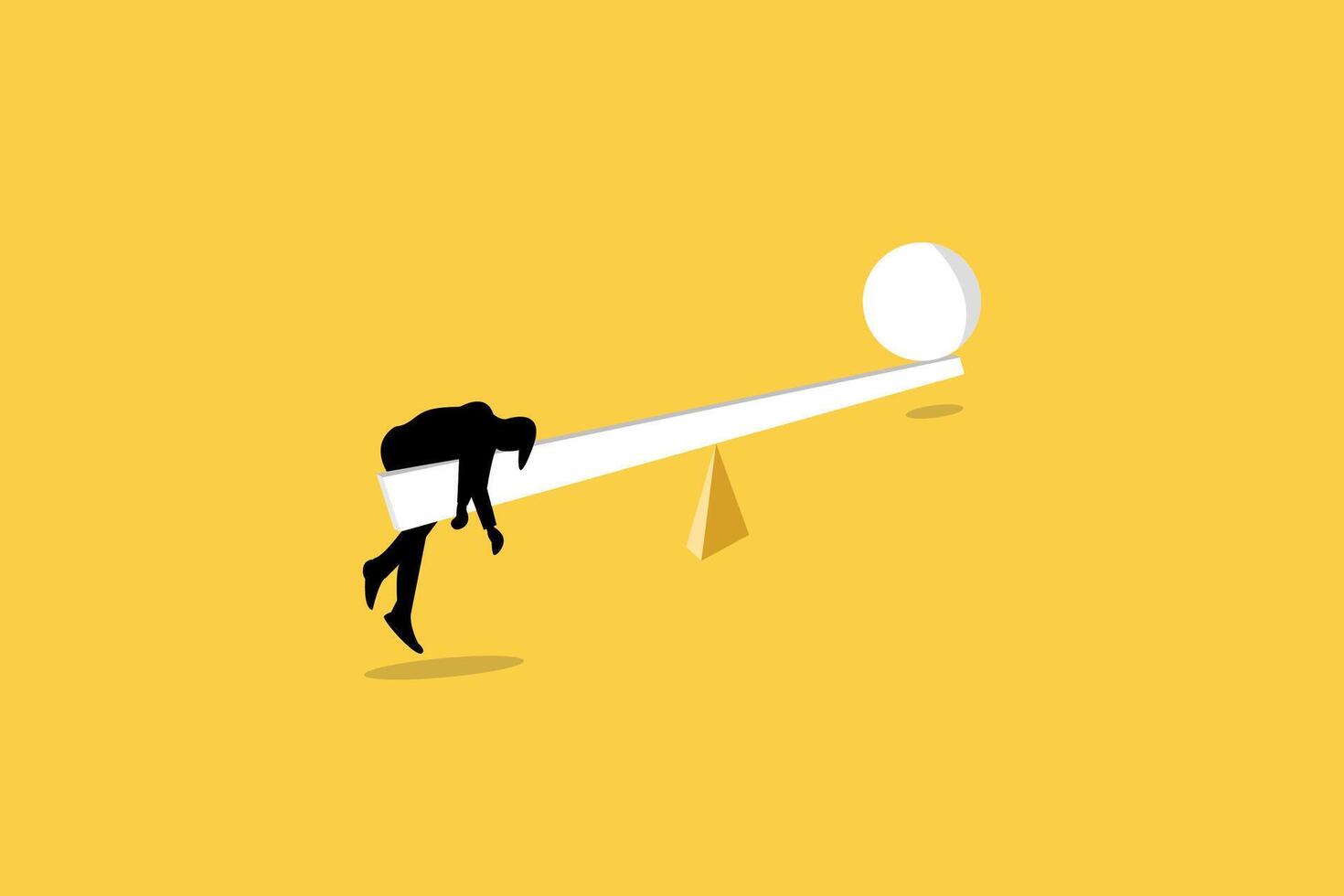 businessman balancing himself. work life balance career opportunity symbol. Job opportunity and career. vector