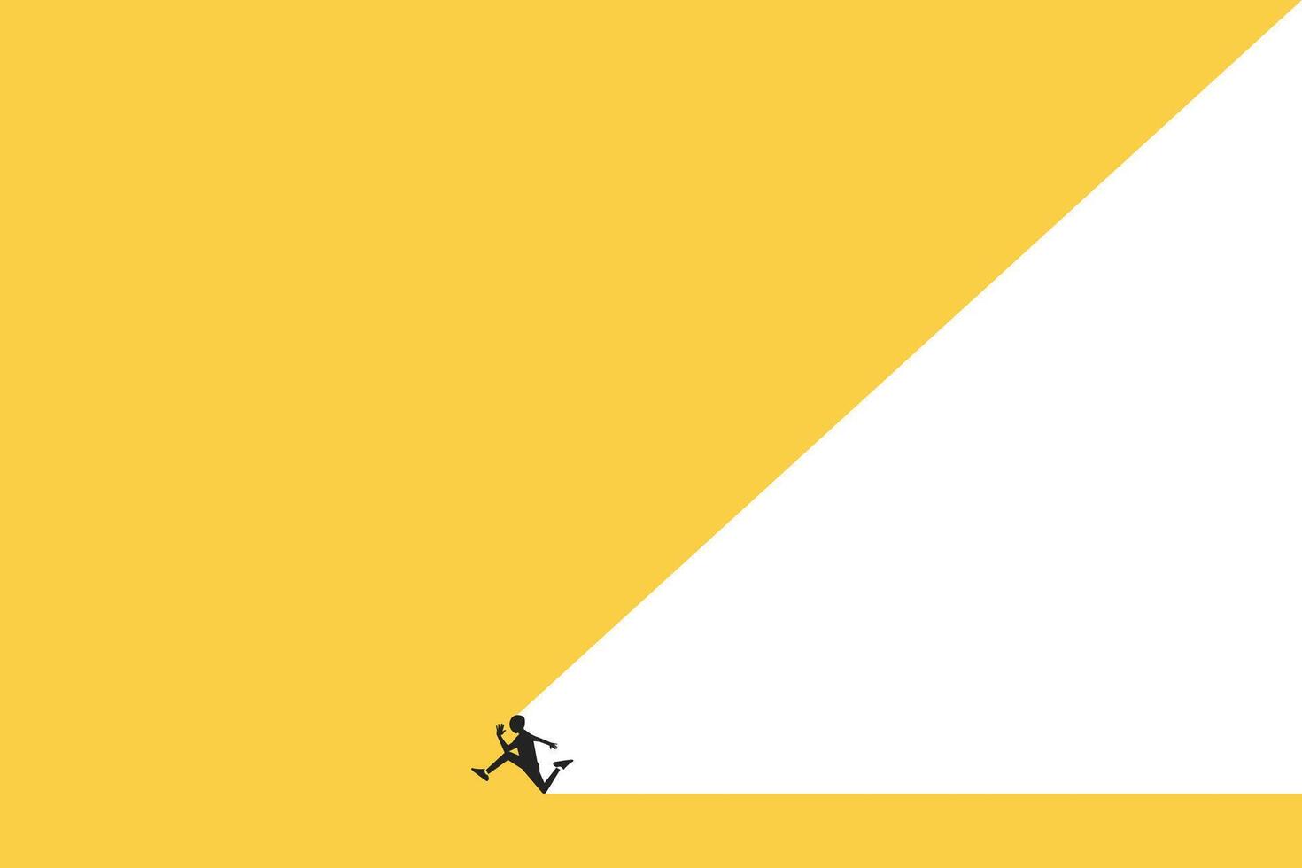 Business leader and leadership concept with businessman running. Symbol of successful manager, visionary, having direction and ambition. Eps10 illustration. vector