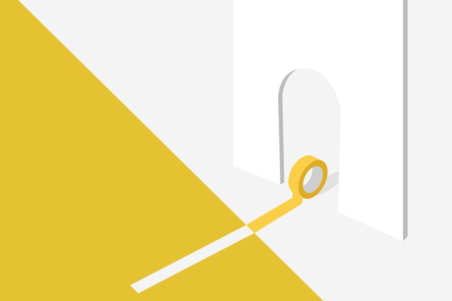 Adhesive Tape Sticking to Yellow and Gray Colored Background. Business creative solution, break free of convention, stereotype, concept. Symbol of challenge. gate vector