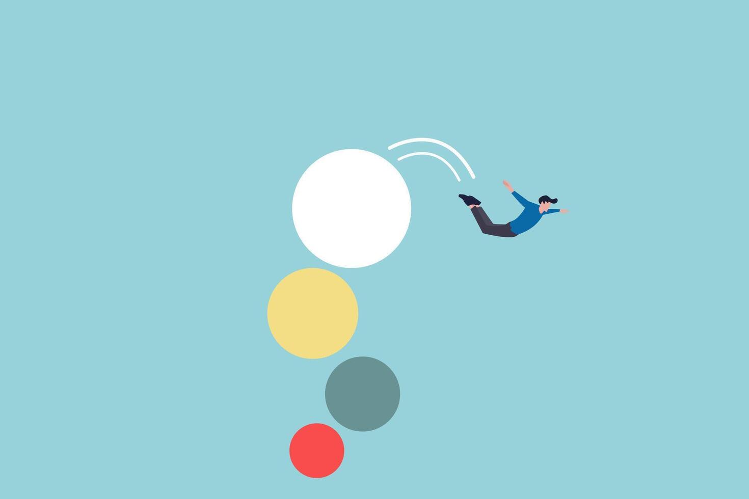 Business people falling off the circle. vector