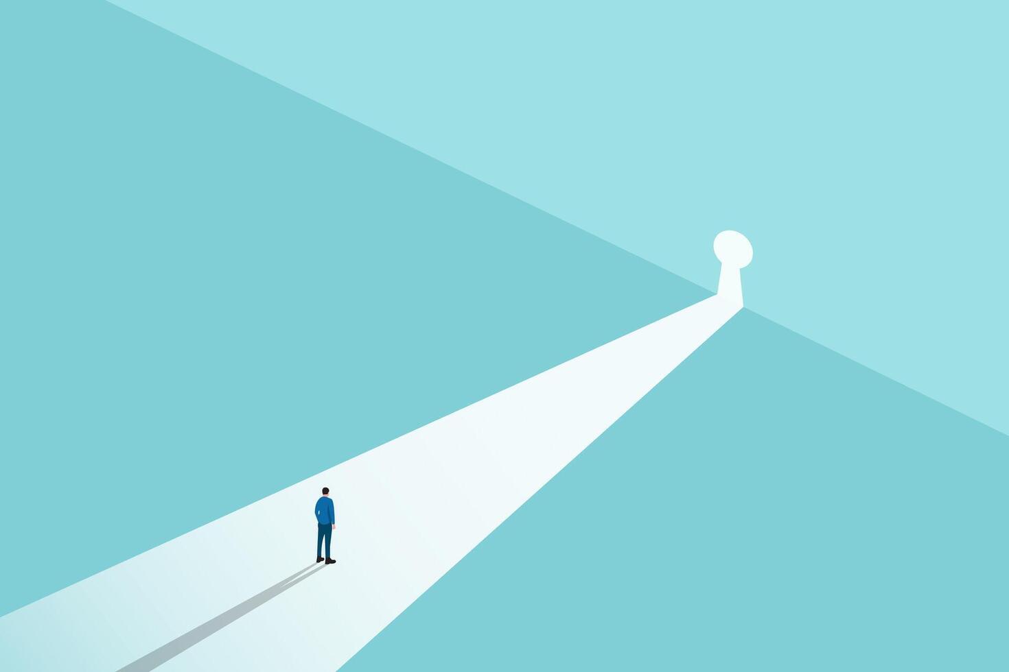 Business recruitment or hiring concept. Looking for talent. Business man standing in spotlight or searchlight looking for new career opportunities. Eps10 illustration. vector