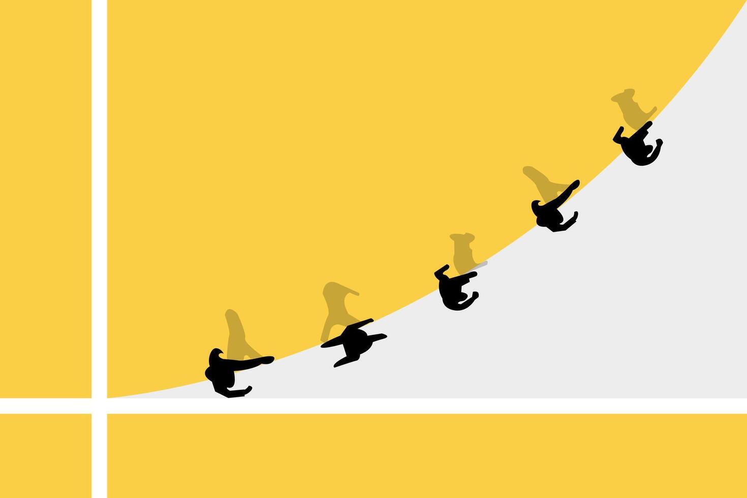 Business people, employees walking on line going upwards symbolizing professional success. Concept of business, achievement, motivation, profitable strategy, teamwork vector