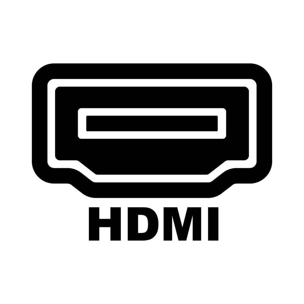 HDMI port silhouette icon. vector
