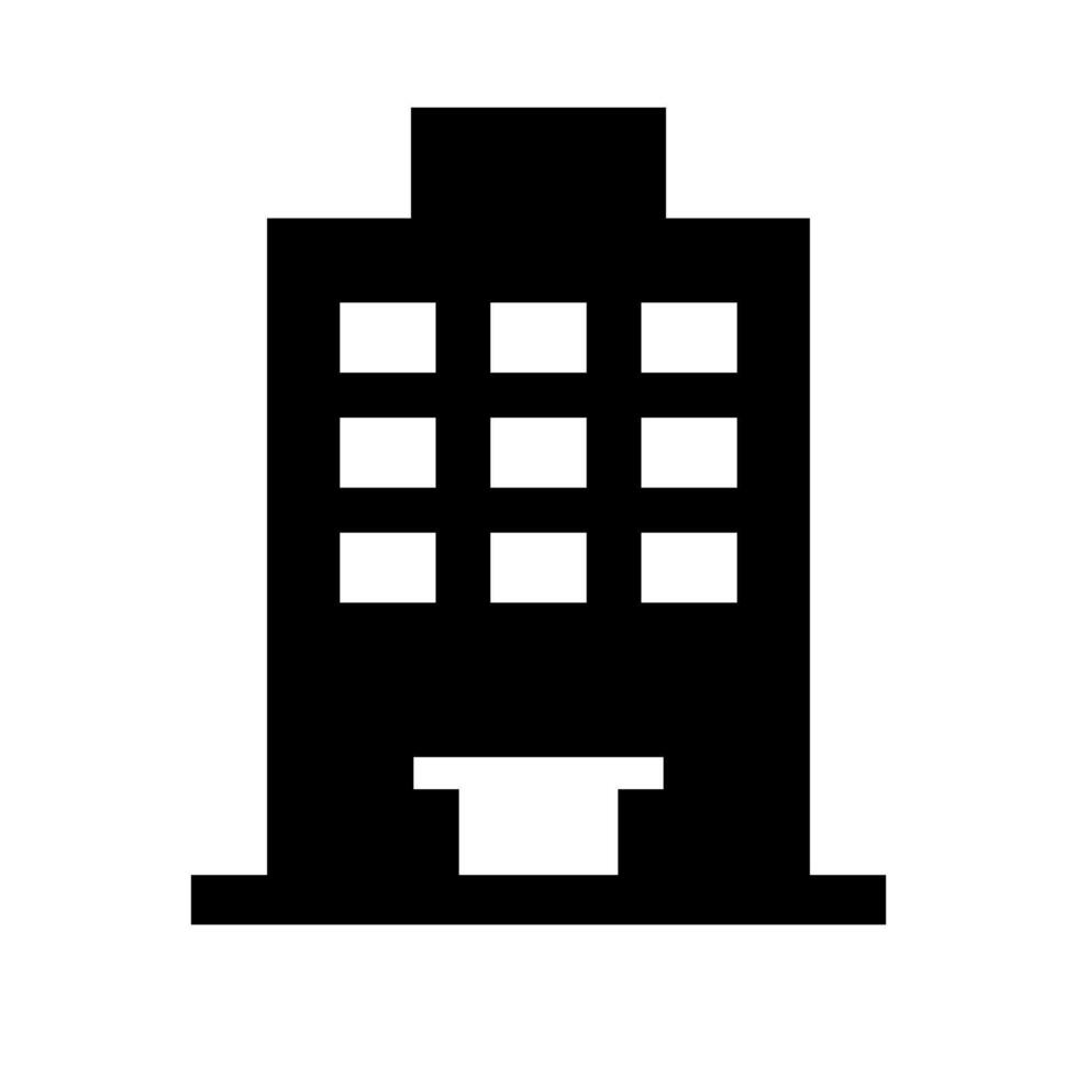 Simple building silhouette icon. Office silhouette icon. vector