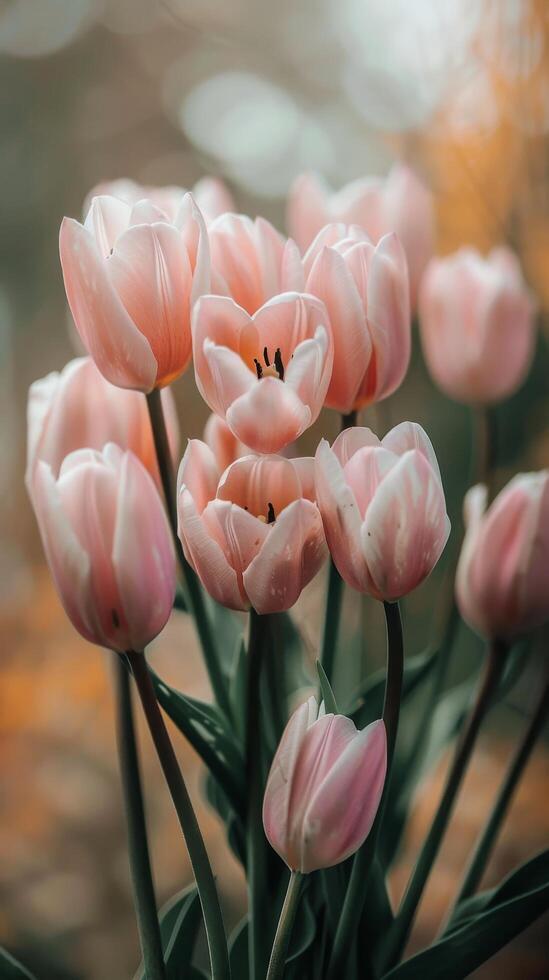 Pink Tulips Bouquet in Vase photo
