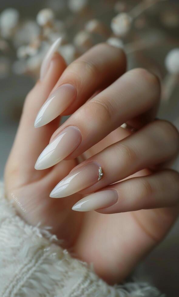 Woman Holding Ring on Finger photo