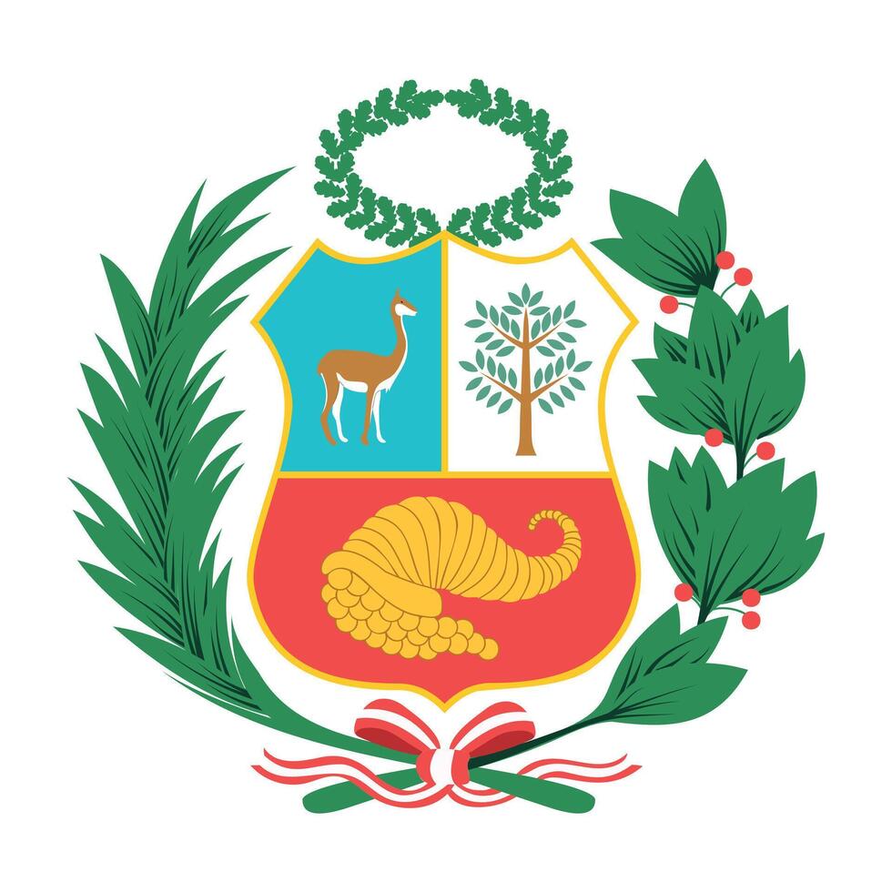 Peruvian coat of arms on the white background. vector