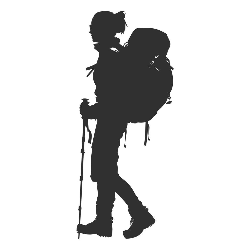 A female hiker silhouette vector