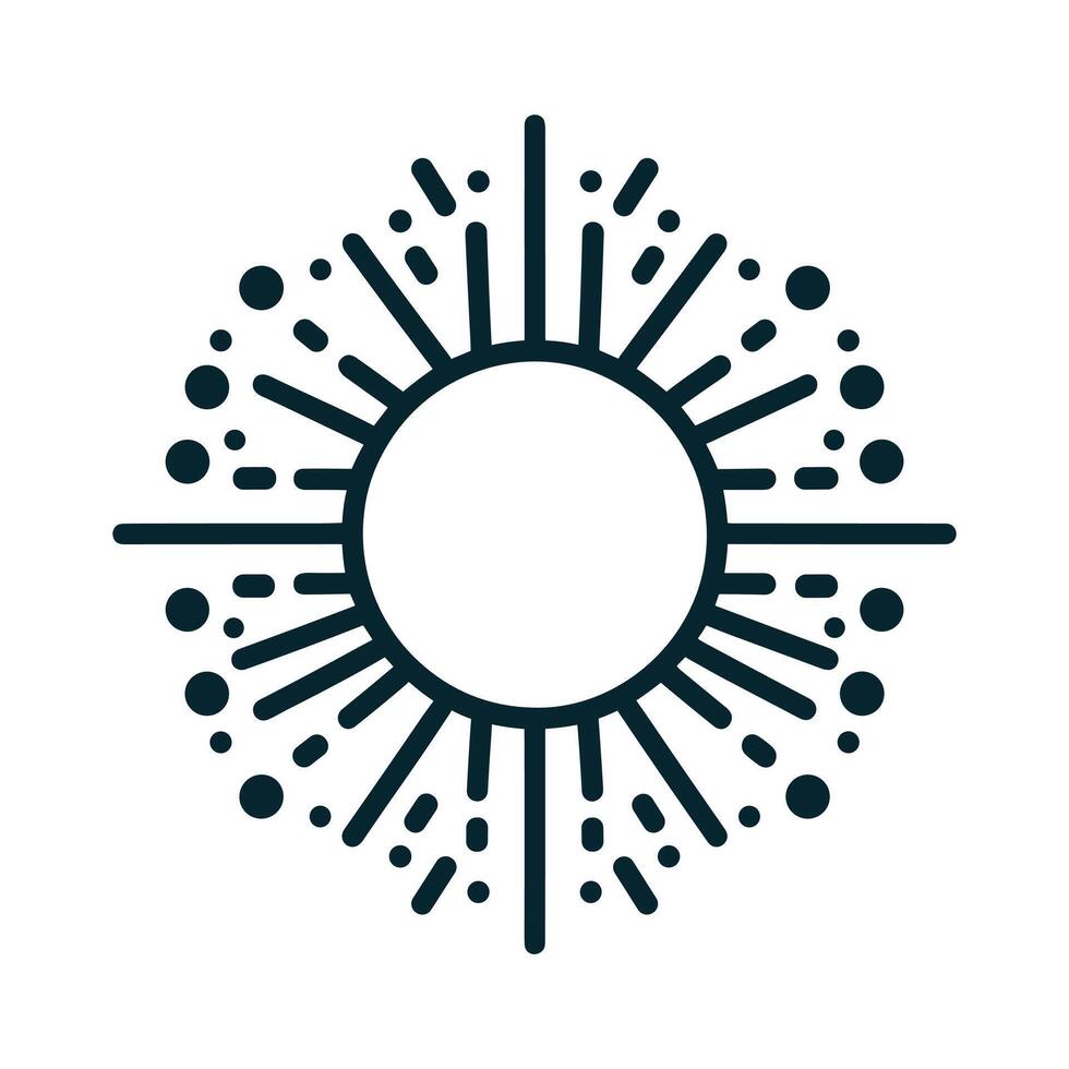Minimalist sun design icon style vector