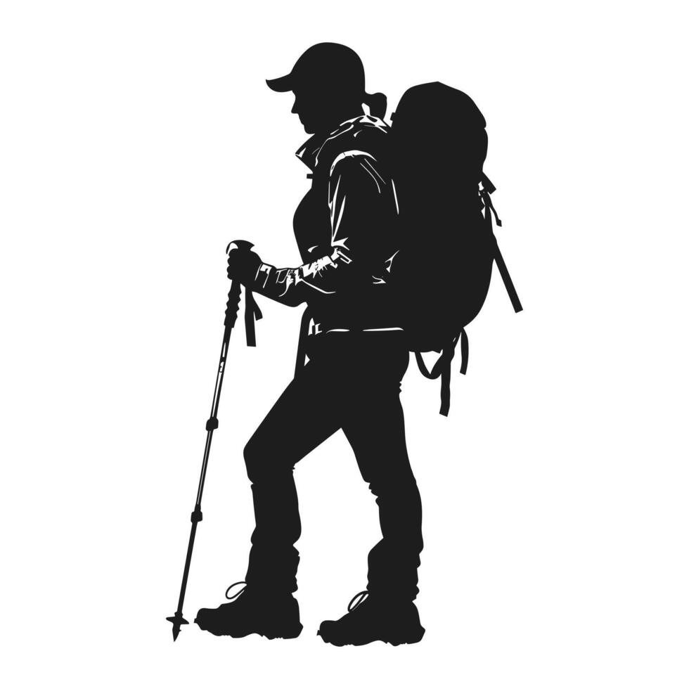 A female hiker silhouette vector