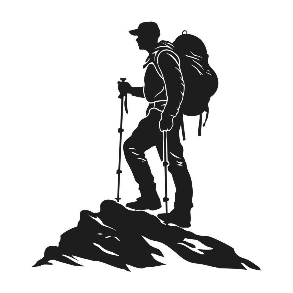 A hiking silhouette vector