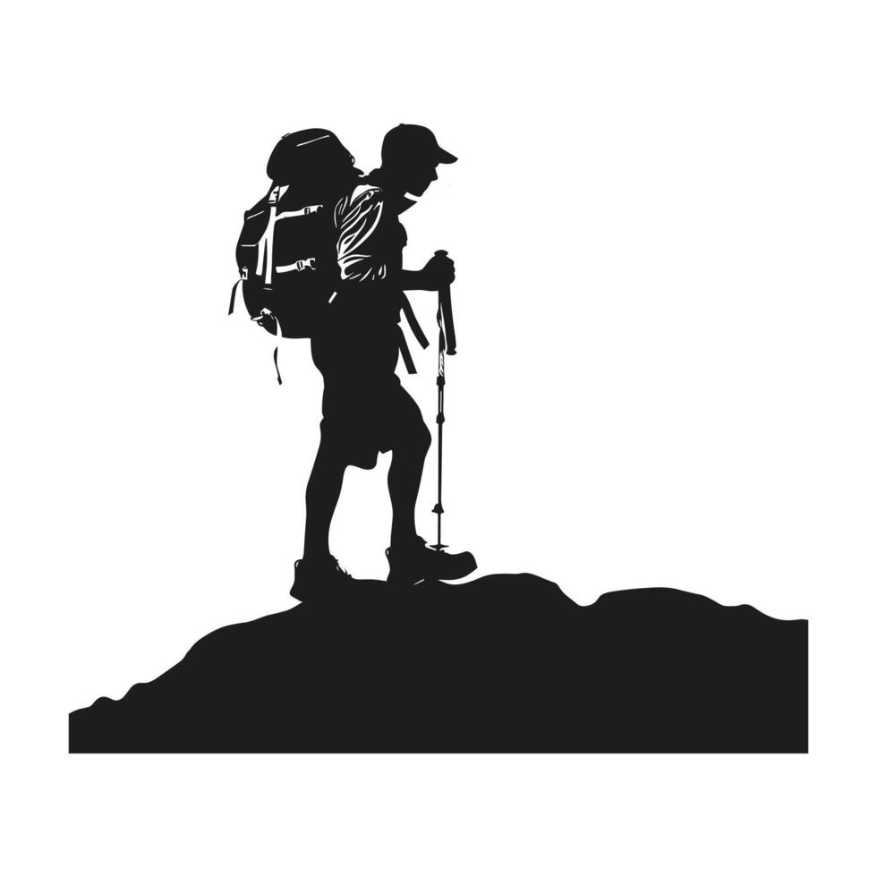 A hiking silhouette vector