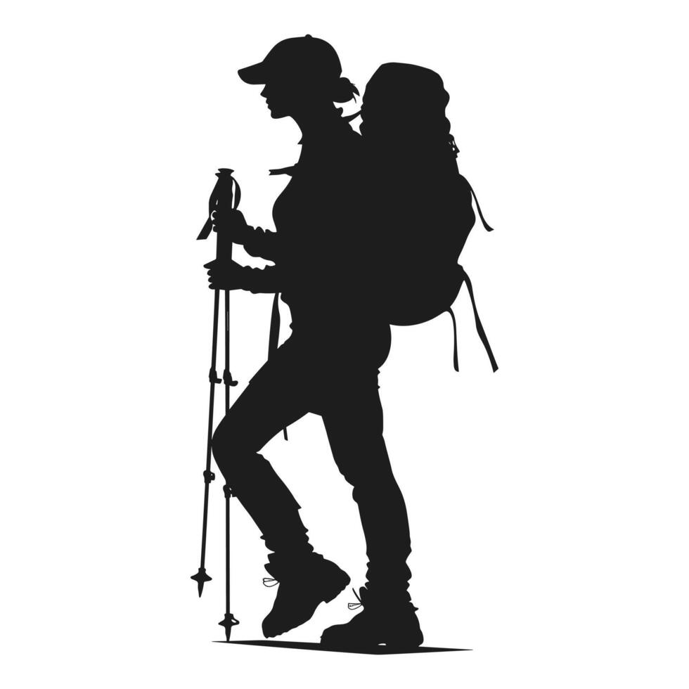A female hiker silhouette vector