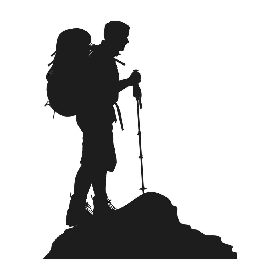 A hiking silhouette vector