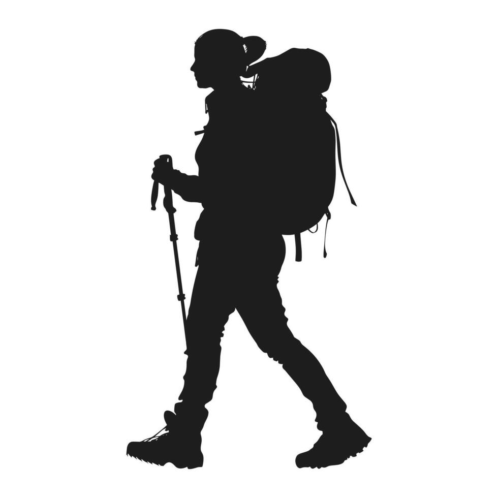 A hiking silhouette vector