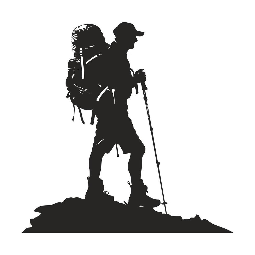 A hiking silhouette vector
