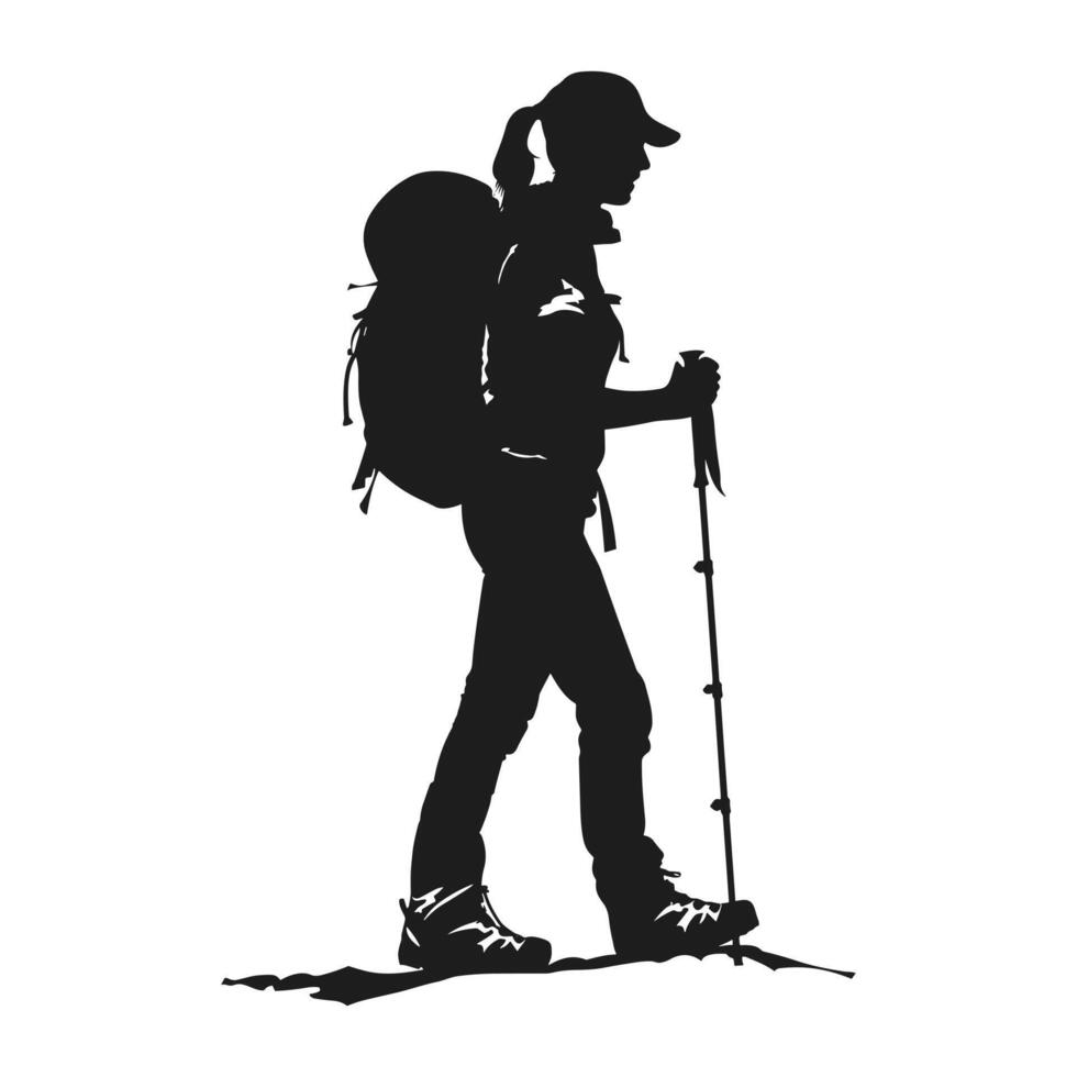 A female hiker silhouette vector