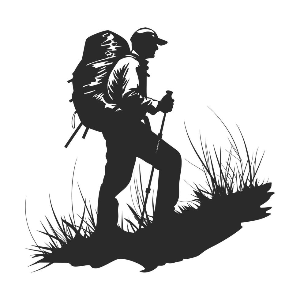 A hiking silhouette vector