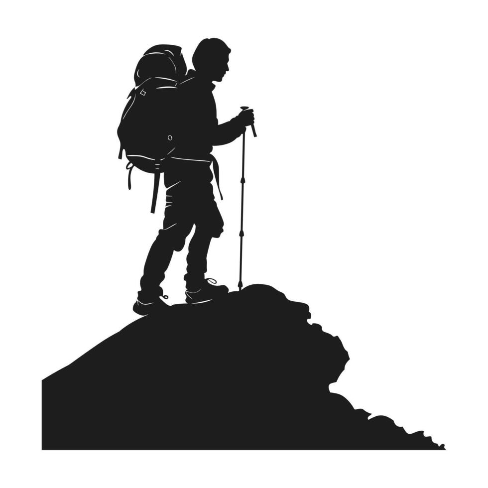 A hiking silhouette vector