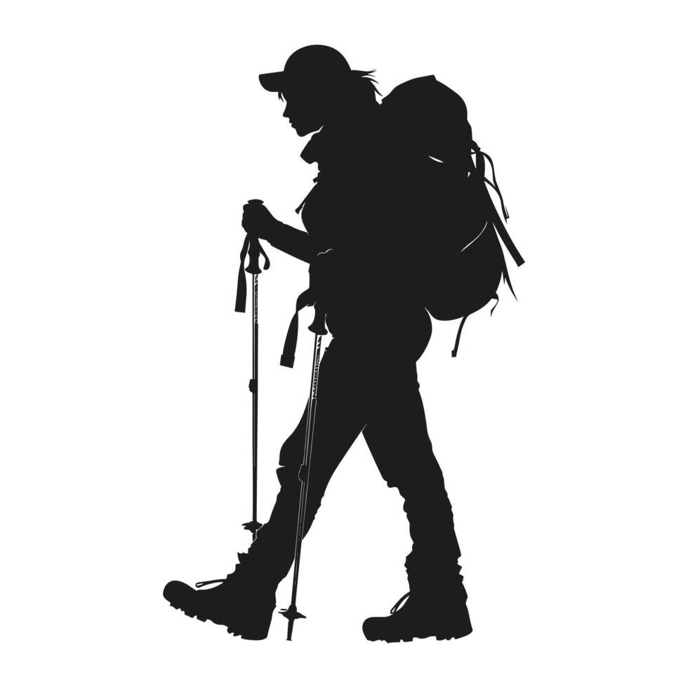 A female hiker silhouette vector