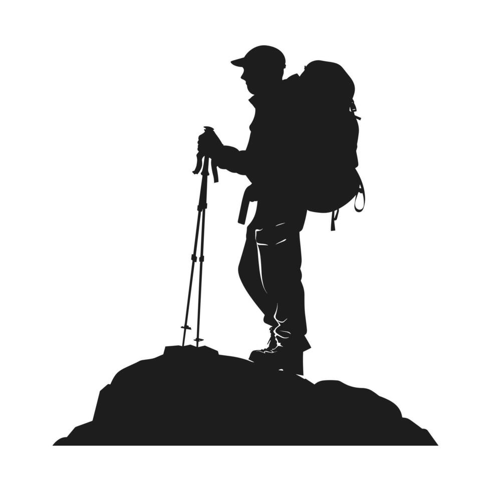 A hiking silhouette vector