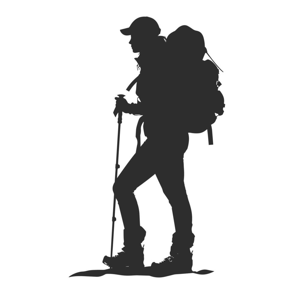 A female hiker silhouette vector