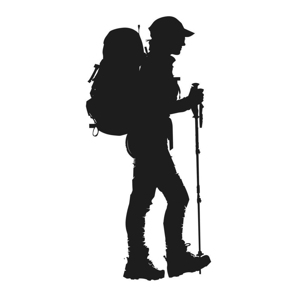 A female hiker silhouette vector