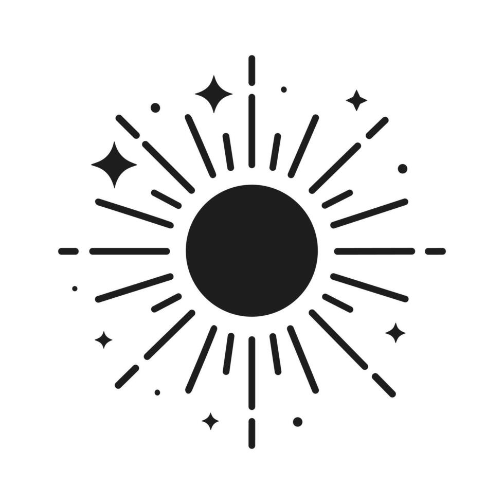 Minimalist sun design icon style vector
