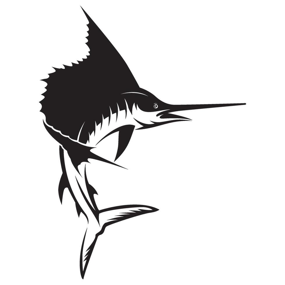 marlin sailfish fishing illustration logo image t shirt vector